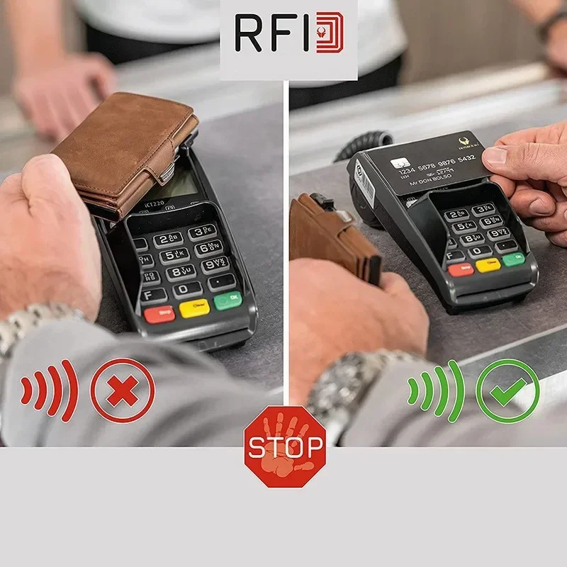 Pop-up Credit Card Case Card ID Holders Leather Mini Wallet Men RFID Small Purse wallet card holder leather wallet credit card wallet credit card holder card holder card wallet id card case business card holder id card holder document card wallet wallet card bag