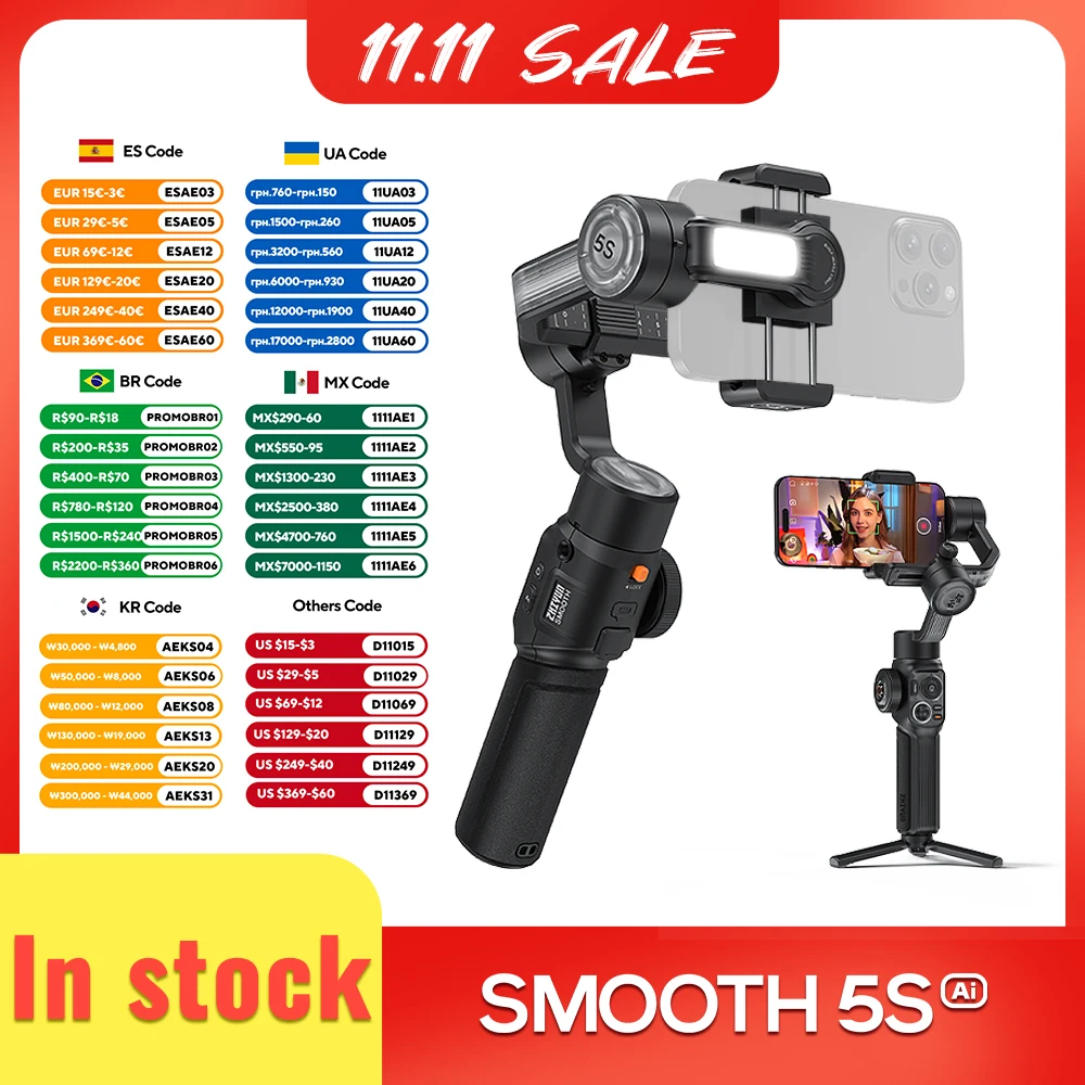 ZHIYUN 公式 SMOOTH 5S AI トラッキングハンドヘルドスタビライザー 3