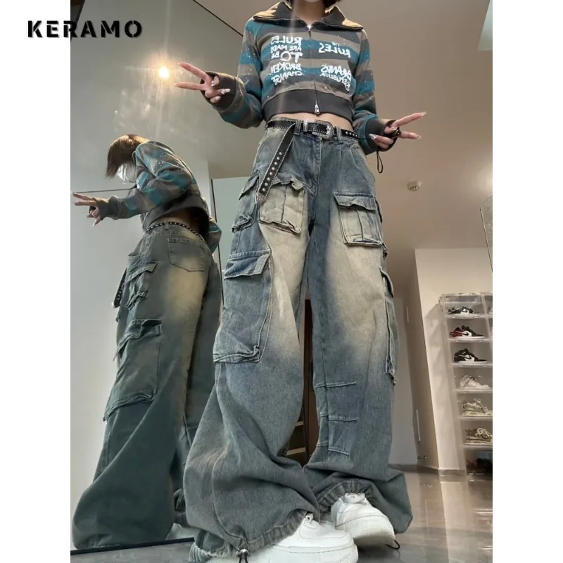 MATTA-Jeans de cintura alta feminina, Harajuku, Vintage, Estilo BF,  Streetwear, Perna larga, Calças jeans, Todos os jogos, Solto, Moda -  AliExpress