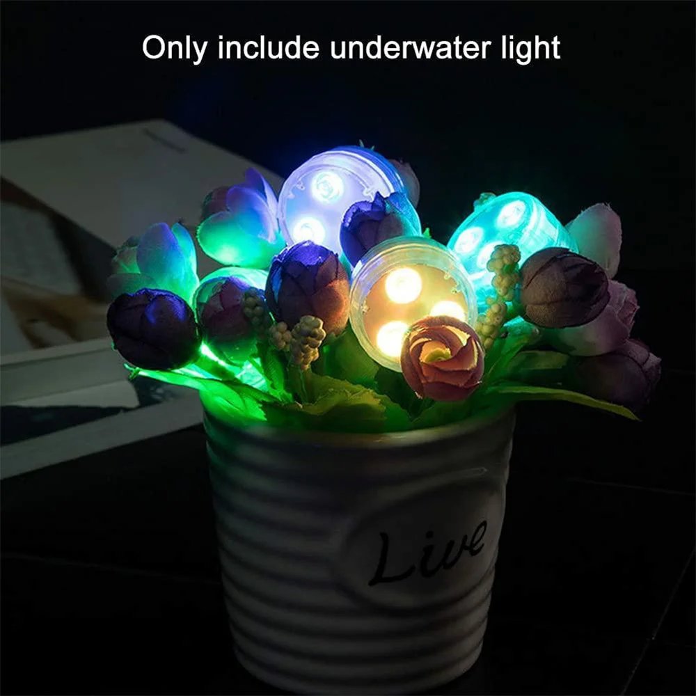 10/12 개 RGB 색상 IP68 방수 미니 Led 차 빛 수 중 램프 휴일 장식 및 파티, 새 해에 대 한 24 키 원격
