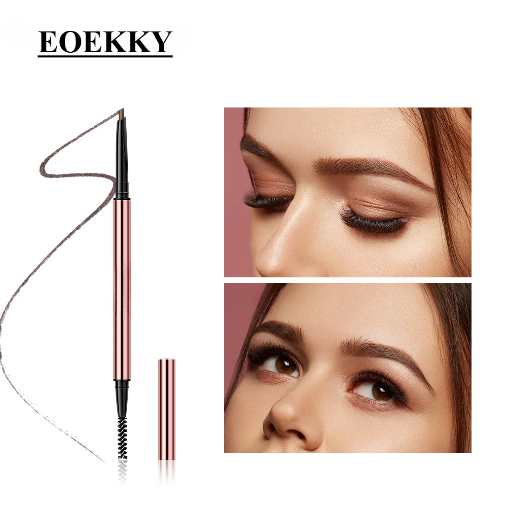 

EOEKKY Triangle 6 color Double Head Ultra Fine Eyebrow Pencil Automatic rotating non-smell-free Eyebrow pencil Makeup