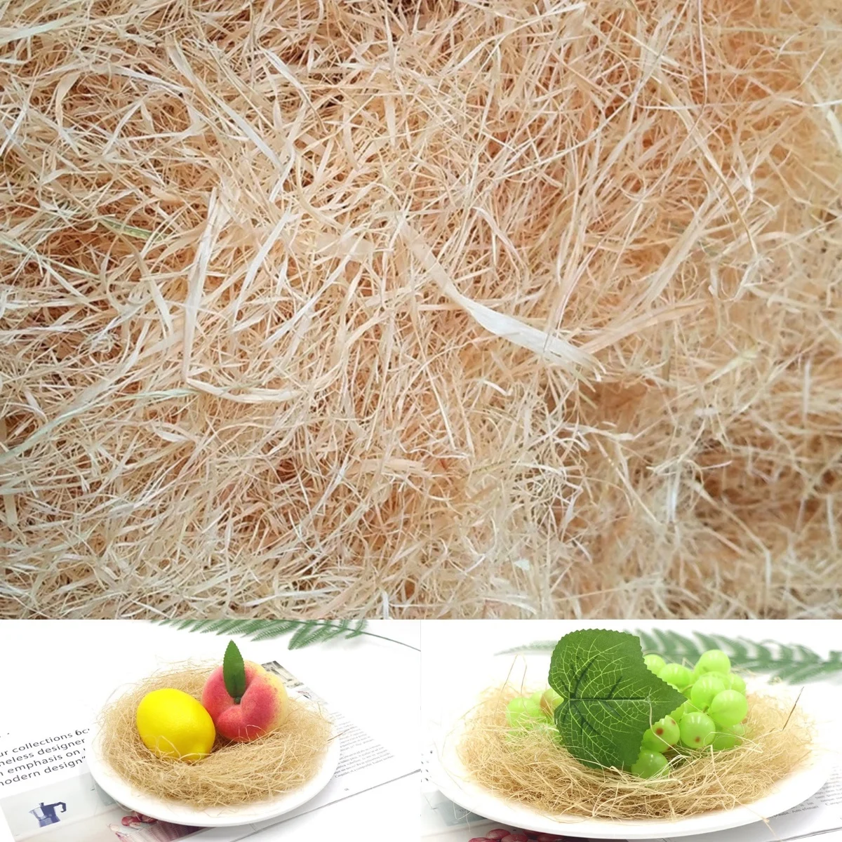 500g Natural Raffia Grass for Gift Box Decoration Lafite Wine