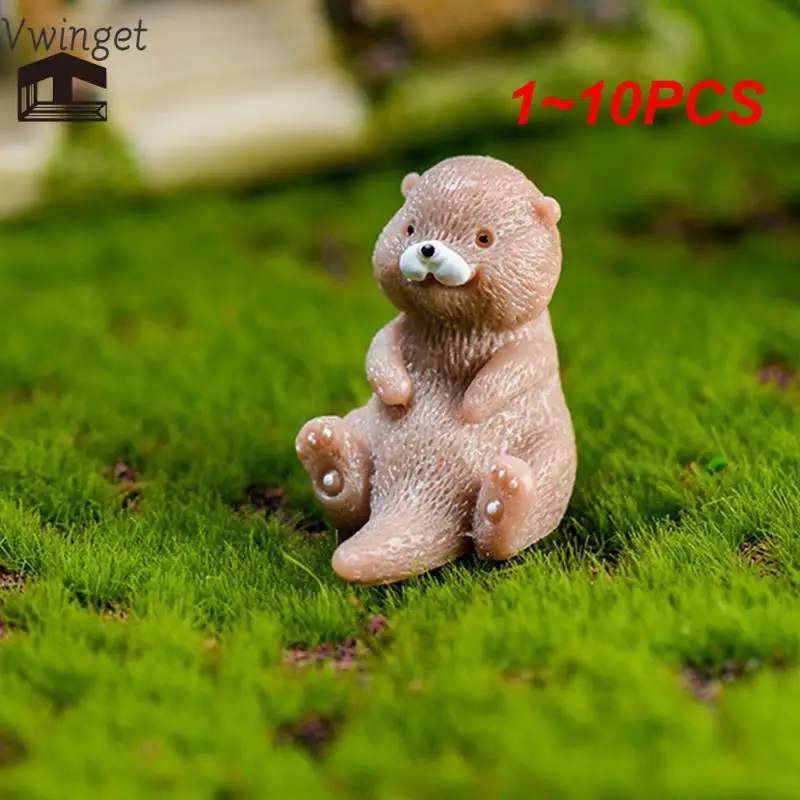 

Милая маленькая фигурка выдры, Вертушка для торта, кукольный домик, модель животного, водная собака, поделки для дома, кавайный дом, 1 ~ 10 шт.