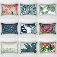 Red Maple Leaf Tropical Plants Flowers Leaves Pillow Covers High Quality Short Plush Velvet Rectangle  Pillow Cases Four Sizes 1