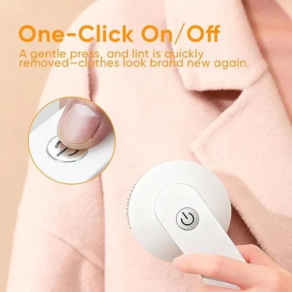 Clothes Pilling Removal Tool, Fabric Shaver with Interchangeable Stainless Steel Blades, Portable Lint Defuzzer for Sweaters, Blankets and Household Fabrics, White 1
