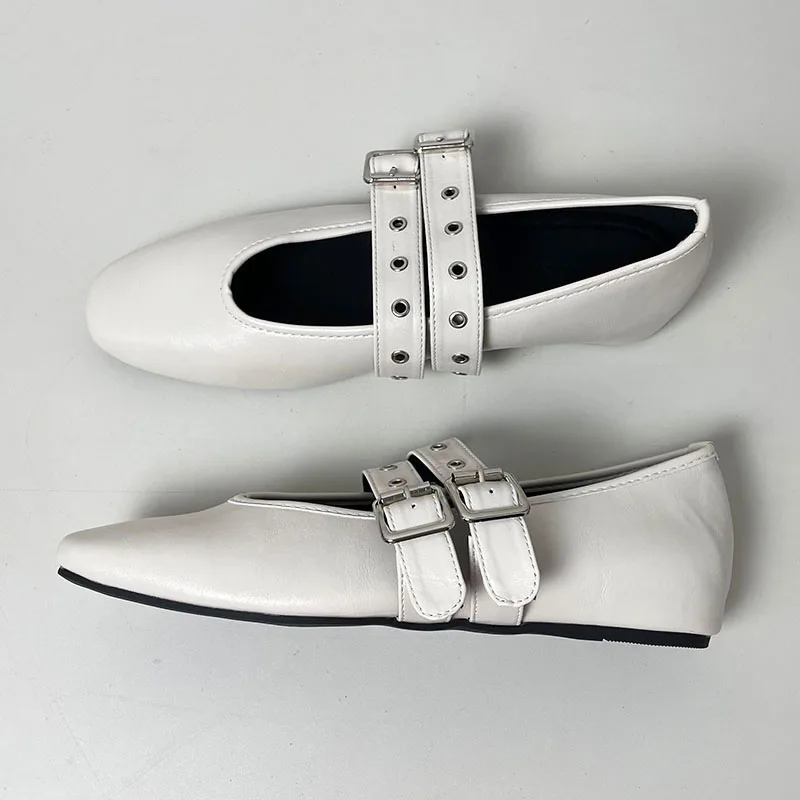 Fashion Buckle Strap Women Flats Mary Janes Shoes Casual Round Toe Luxury Female Footwear Shallow Ladies Flats With Shoes 4