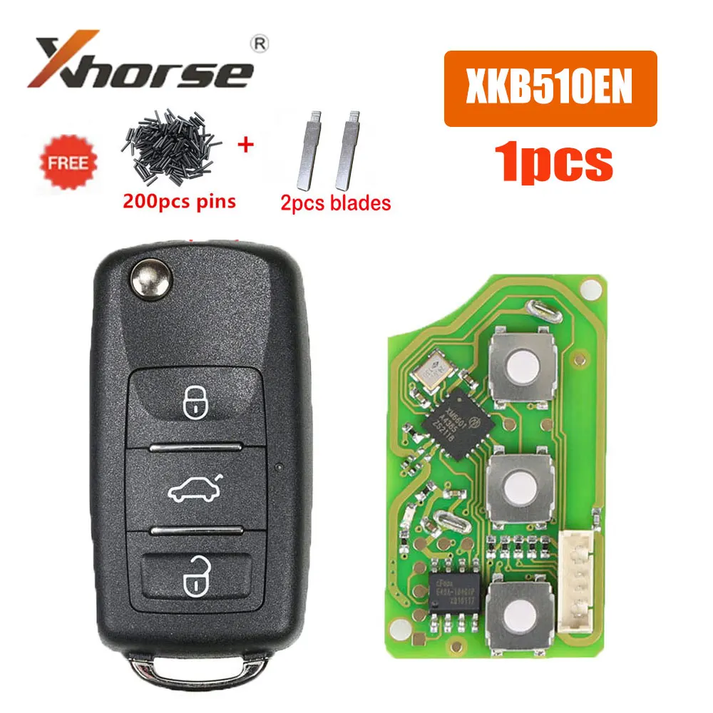 

1PCS/lot Xhorse XKB510EN Universal Remote Key 3 Buttons Car Key B5 Type for VVDI VVDI2 Key Tool(English Version) Car Remote Key