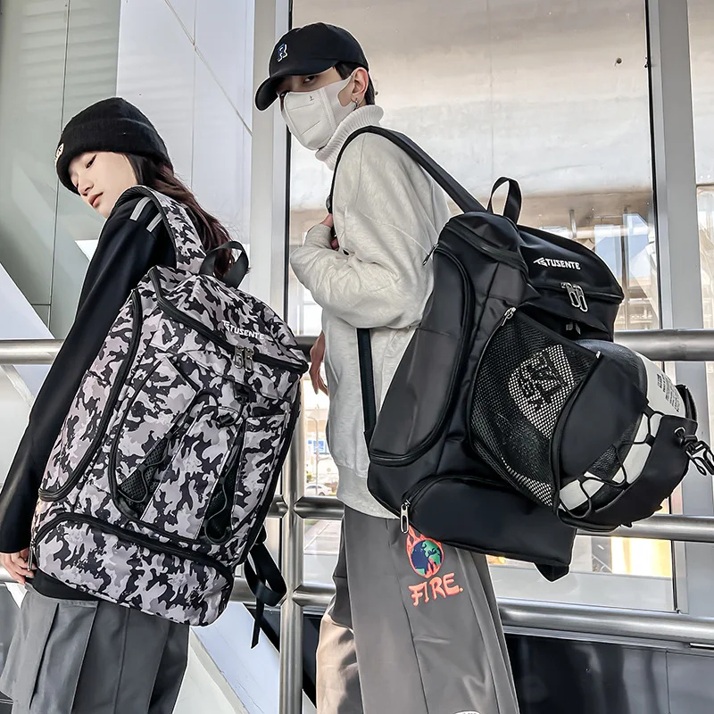 Large Basketball Training Backpack Outdoor Sports Bag With Basketball Pocket Multifunctional Travel Bag with Shoe Compartment