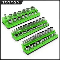 Magnetic Socket Organizers|3Piece Set Socket Holder Kit|1/2,3/8&1/4"Drive|Holds 68 Sockets|Professional Quality Tools Organizer 1
