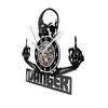 Gothic Skull Laser Cut Vinyl Record Wall Clock For Man Cave Room Halloween Horror Home Decor Retro Music Album Skeleton Clock 2