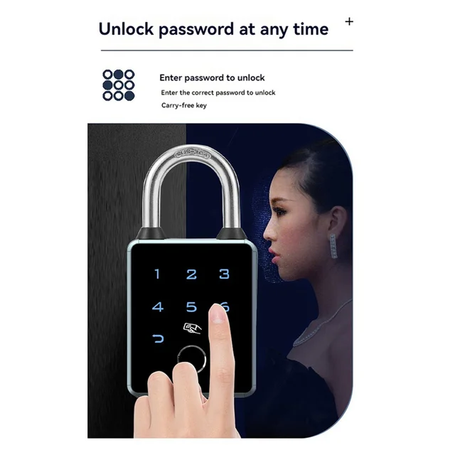 A17Z TTLOCK Smart Padlock APP Control Waterproof Password IC Card RFID Bluetooth Anti-Theft Luggage Bag Electronic Door Lock 4