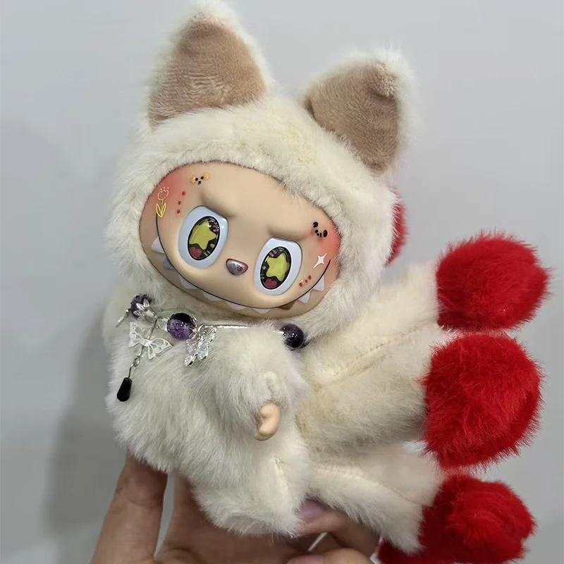Labubu-style 17CM plush doll with vinyl face and soft costume – collectible gift toy with free shipping to Singapore.