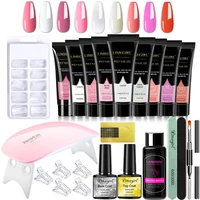 limegirl 15ml Extension Nail Gel Set 6W LED Lamp Full Manicure Set Finger Extend Mold Nail Kit All For Quick Extension Tool Kit 1