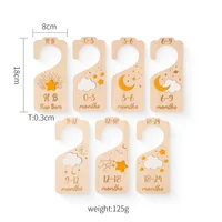 Baby Wooden Dividers Closet Size Wardrobe Separator Star Moon Milestone Cards Months Organizers Kids Photography Accessories 6