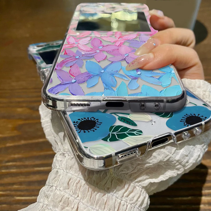 Floral Oil Painting Clear Hard Case