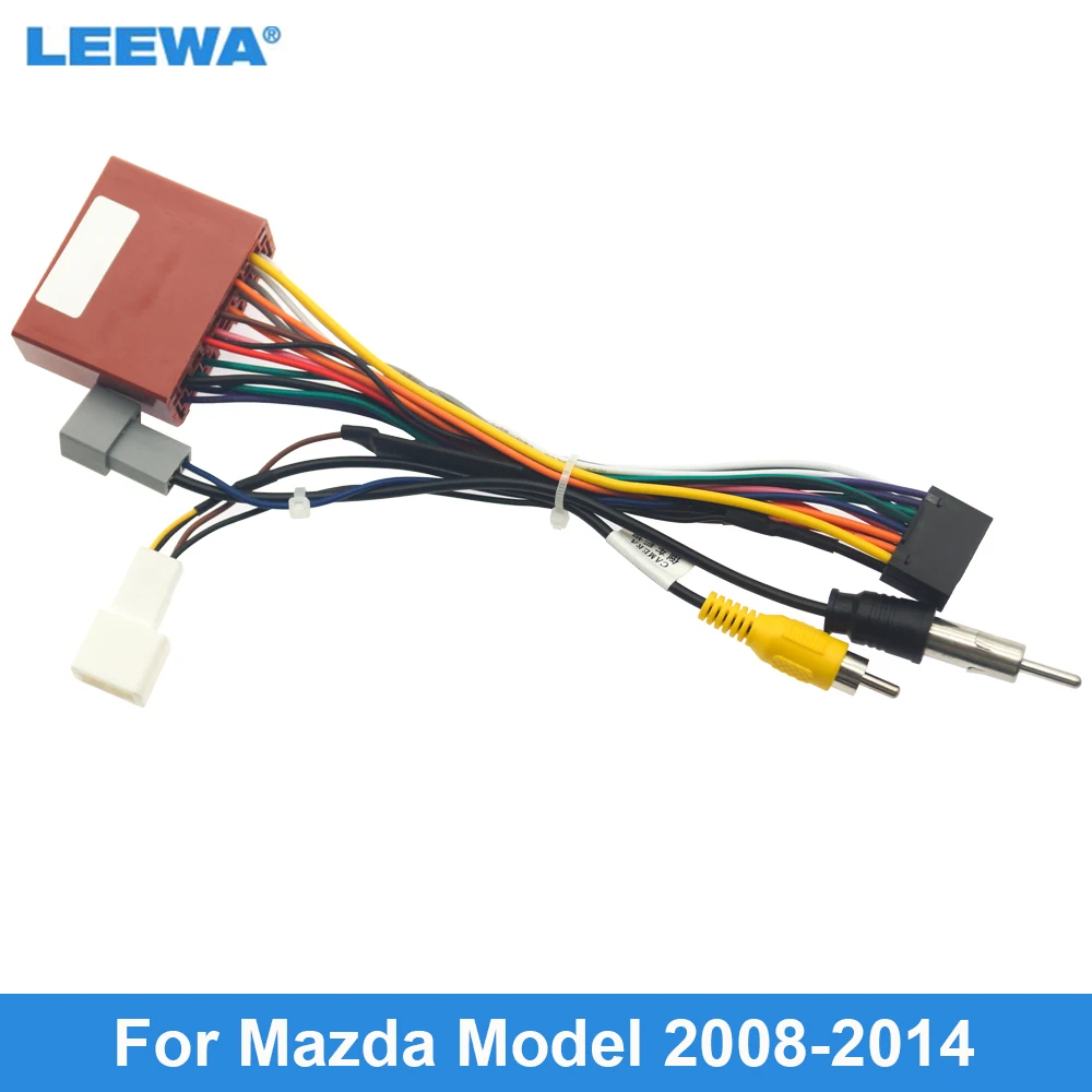 

LEEWA Car 16pin Power Cord Wiring Harness Adapter Support Rearview Cable For Mazda Model (08-14) Auto Installation Head Unit