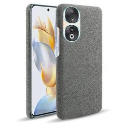 Luxury Fabric Antiskid Phone Case - Premium Cloth Design Cover for Honor 90 Lite (Dark Gray)