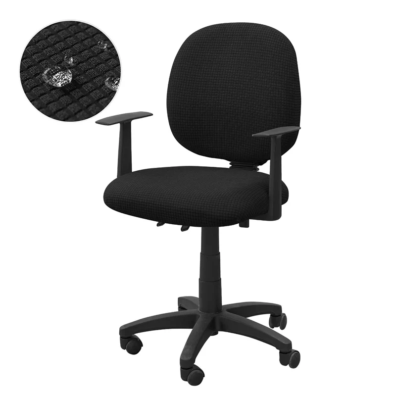 Deluxe Water-Repellant Polar Fleece Office Chair Slipcovers - 2 Piece Set