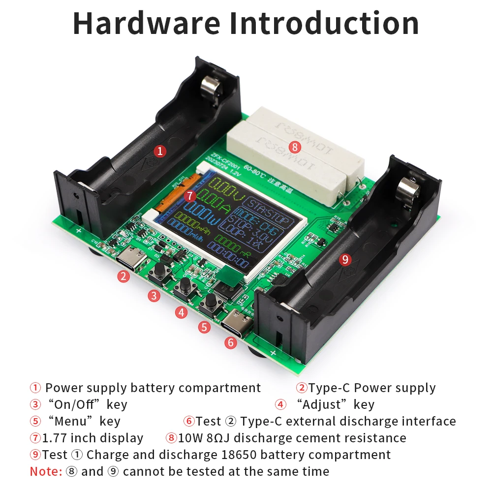 Type-C Battery Capacity Tester MAh MWh Lithium Battery LCD Display Digital Battery Power Detector Module 18650 Battery Tester 5