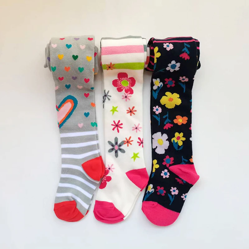 3PCS Girls Plaid Tights Kids Stockings Spring Autumn Christmas Baby Girl Floral Clothes Striped Tights for Girls Pantyhose kids pantyhose ballet tights
