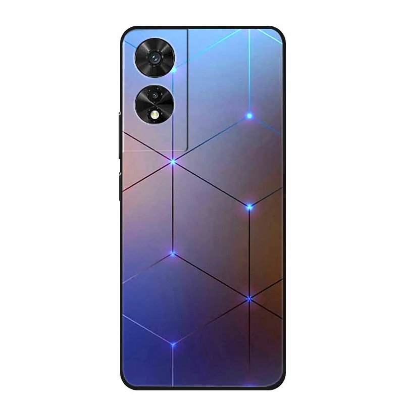 Black Geometric Silicone TPU Phone Case - Soft Back Cover Shield