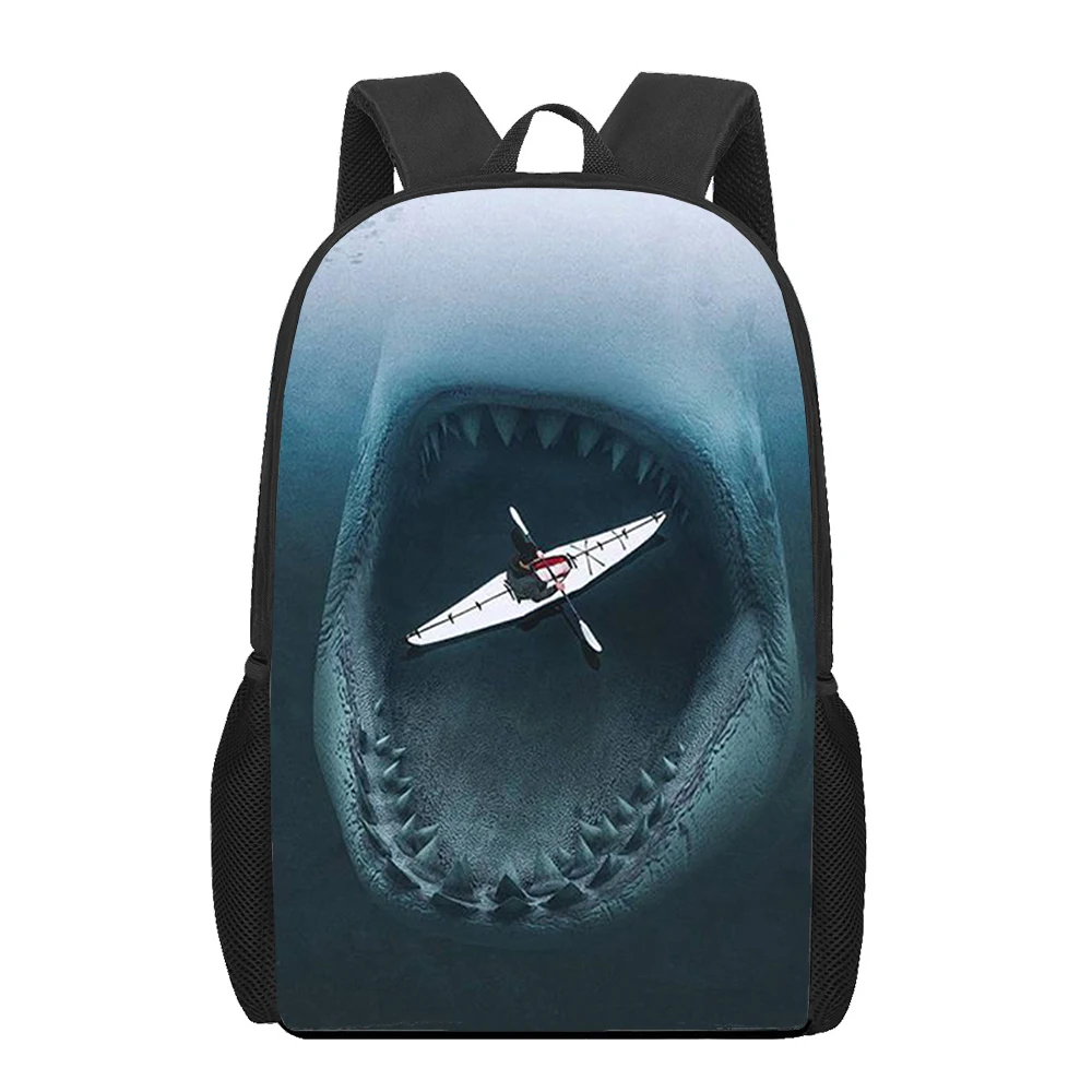 Shark Animal Print School Bag Set for Teenager Girls Primary Kids Backpack Book Bags Children Bookbag to Go Out,Shopping,Travel