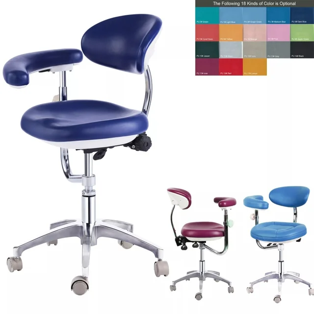 High Quality PU Leather Mobile Dental Chair Dentists Chair Doctor Nurse Stool AU