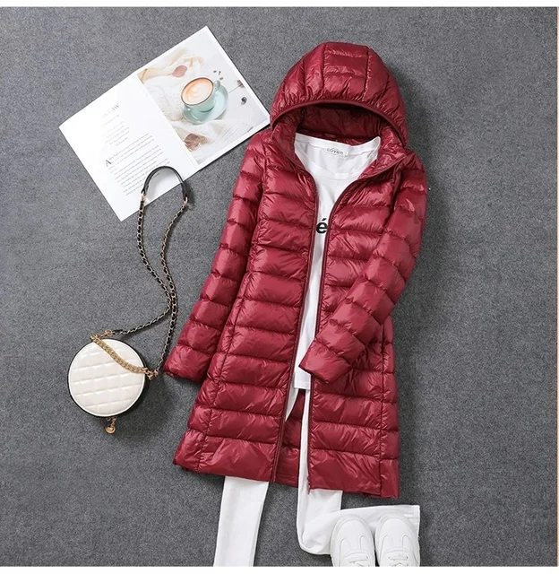 Women's Ultra Lightweight Packable Long Puffer Jacket