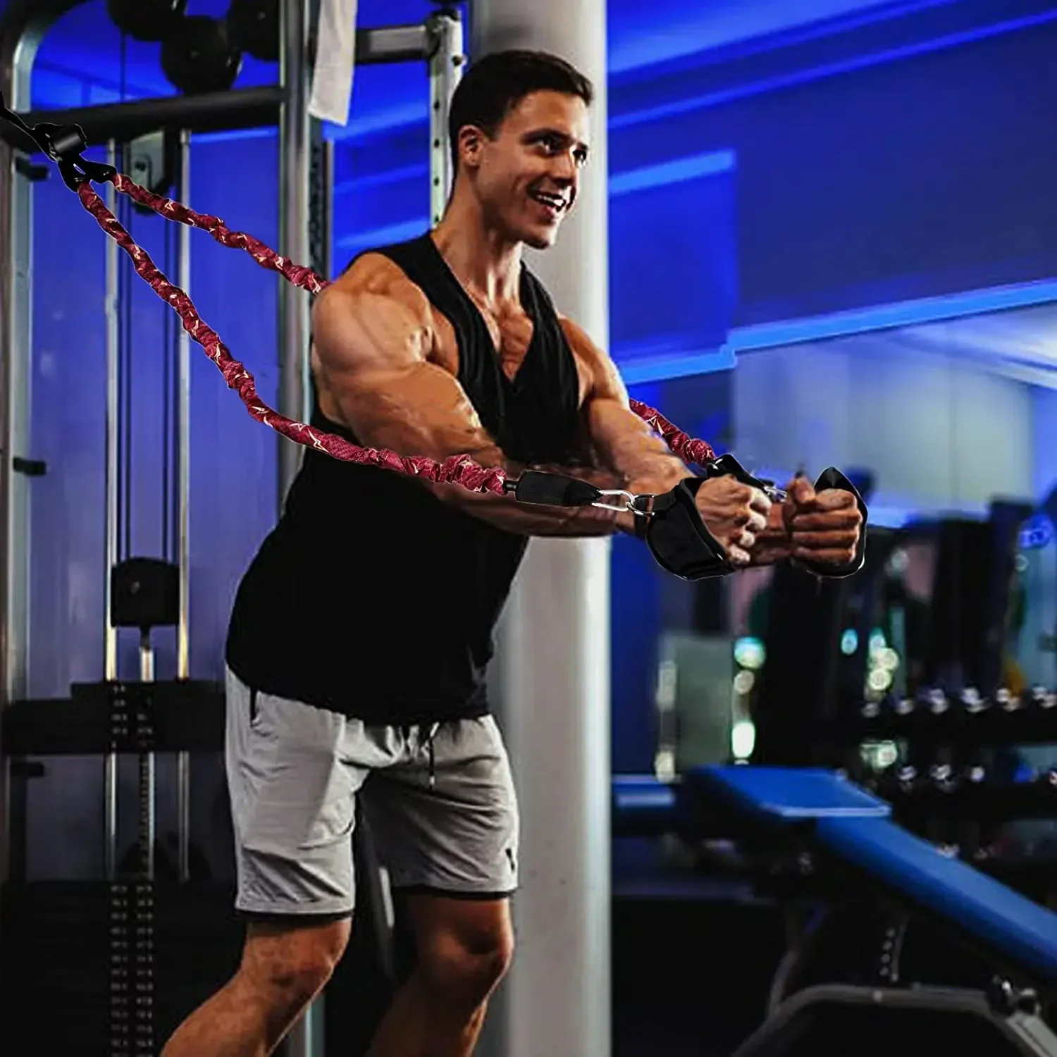 Yoga Training Elastic Resistance Band Leg Hip Power Strengthen Pull Rope Belt Cable Machine Gym Home Workout Fitness Equipment