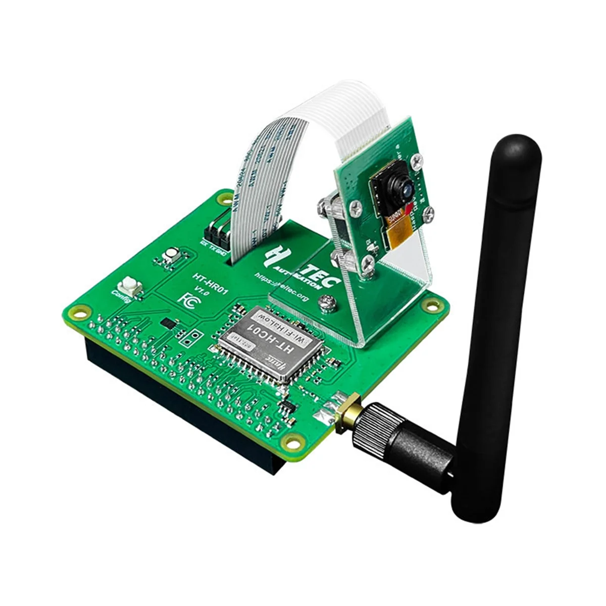 HAT 5MP 카메라 2KM 범위 32.5Mbps 메시 네트워킹용 SCLS HR01 WiFi HaLow 모듈 Pi-CamLow