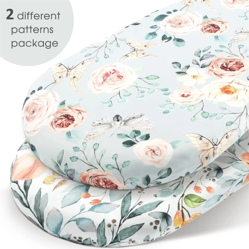 Newborns Baby Fitted Sheet Crib Bed Cover Sheet Fitted Bassinet Sheets Mattress Cover Soft Removable Bedding Supplies