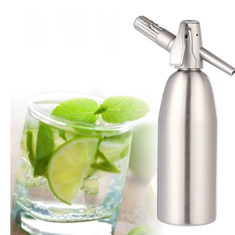 1L Aluminum Professional Soda Water bubble Siphon Sparkle Maker Accessories Bar Kitchen Dispenser cocktail Processing Gun Tools