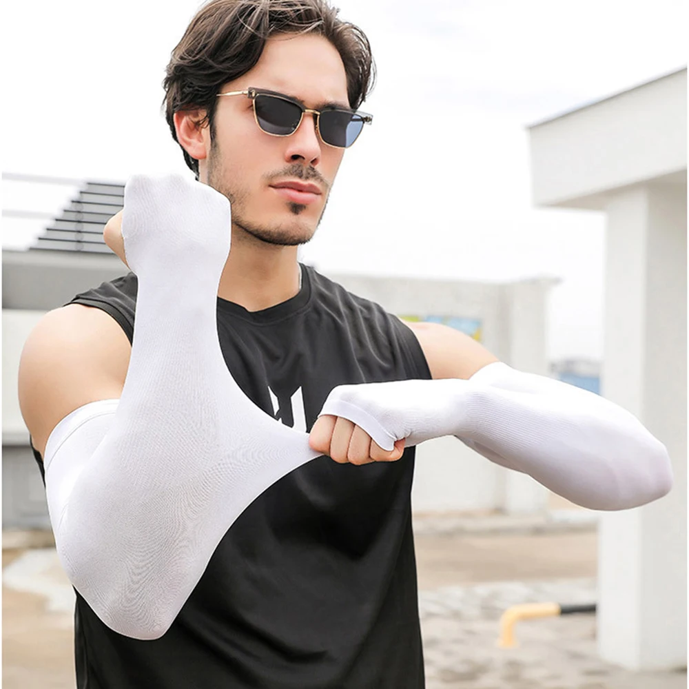 Sun protection arm sleeves ice arm sleeves Ice Silk Cycling Sleeve Arm Cover Summer Sunscreen Sleeves Anti-sunburn Sleeve Large UV Protection Cool Muff Mangas рукава