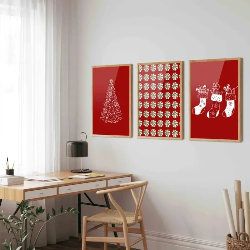 Christmas Wall Art Set of 3 3