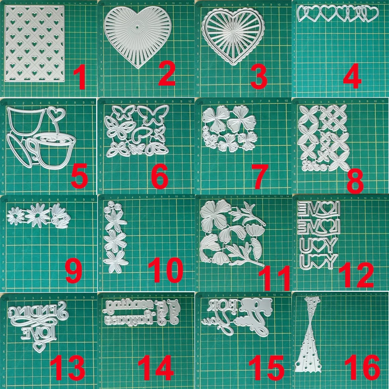 Troqueles De Corte De Metal De San Valentín Para Hacer Tarjetas, Corazones De Amor, Flores, Palabras, Troquelados, Plantilla De Estampado, Herramienta Para El Día De San Valentín, Bricolaje, álbumes