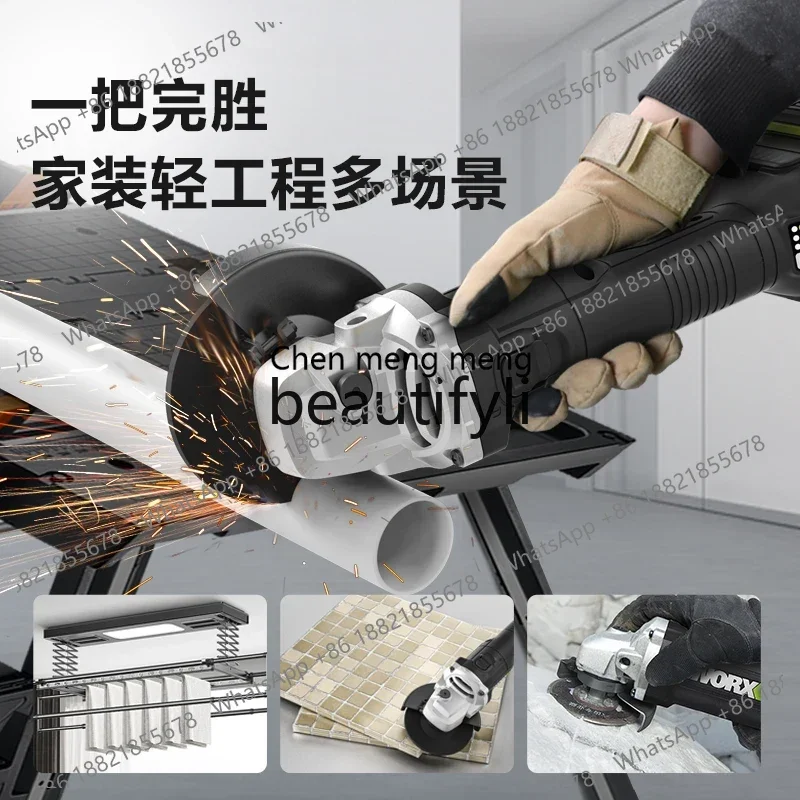 리튬 배터리 브러시리스 앵글 그라인더 WU805 소형 충전식 전기 핸드 그라인더 절단 및 연삭기 WU806