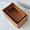 Storage Baskets Straw Pot Rattan  Fruit Storage Box Cosmetic Storage Container Basket Desk Organizer Picnic Basket 2