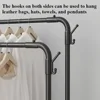 Floor Standing Clothes Rack Modern Simplicity Multifunction with Hooks Clothes Hanger Removable Double Row Household Coat Hanger 4