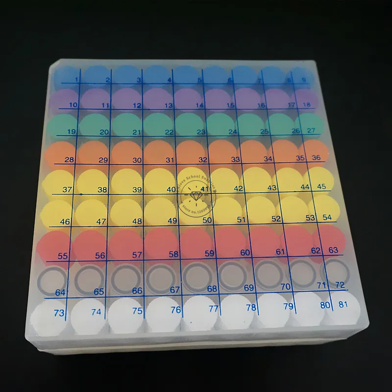81 Pieces Plastic 1.8ml Freezing Tube + One Piece 81 Vents Plastic Freezing Tube Storage Box for Experiment plastic test tubes centrifuge tube