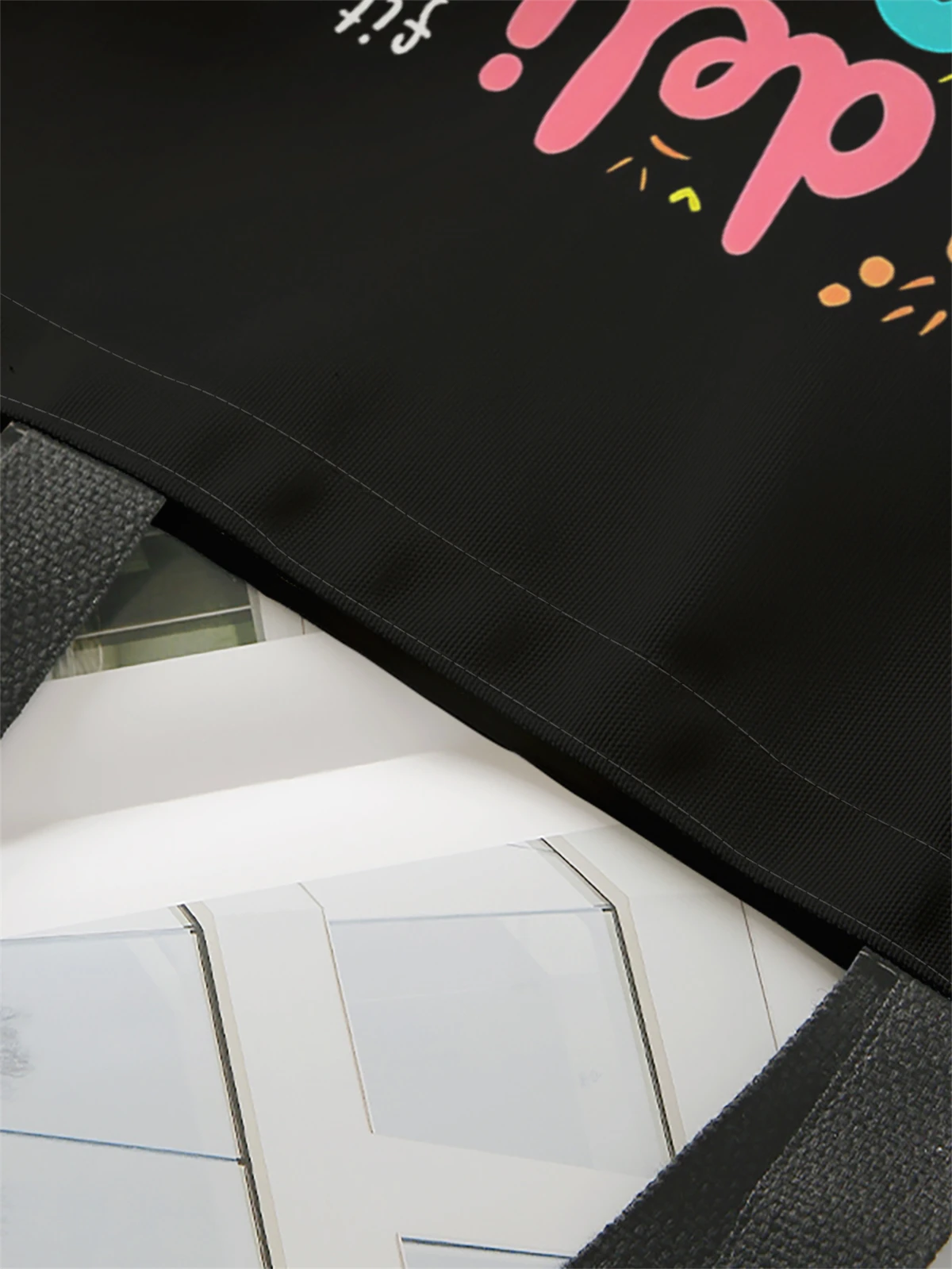 1 piece, letter pattern handbag, reusable fashionable handbag, multifunctional handbag, printed canvas shopping bag