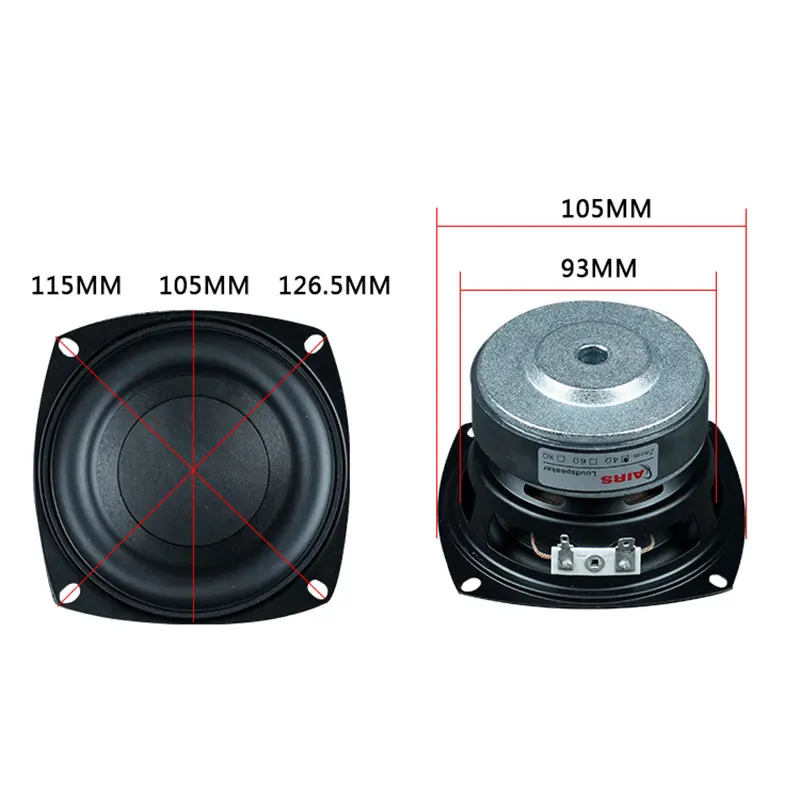 4 Inch Subwoofer Speaker 4 8 Ohm 50W Woofer Speaker Super Bass Sound Home Theater Loudspeaeker DIY 2.1 Speakers audio speakers bookshelf speakers 1Pcs