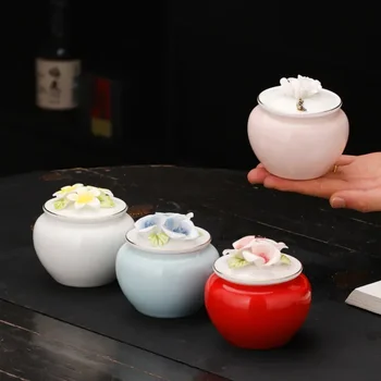 Handmade Floral Pet Urn, Dog, Cats, Birds, Small Animals, Gentle Creative, Sealed Spark Storage Jar, Memorial Supplies, New, 1