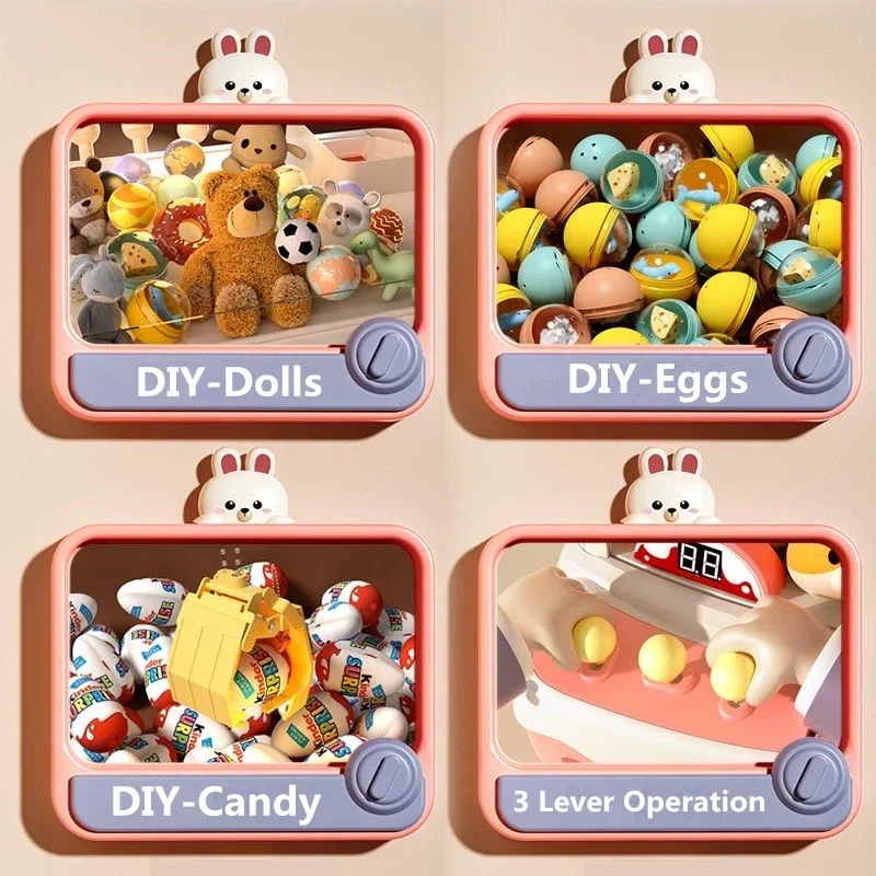 Children Mini Claw Machine Toys Music Doll Arcade Candy Automatic Coin Operated Play Game Prizes Vending Machines Kids Gifts 6
