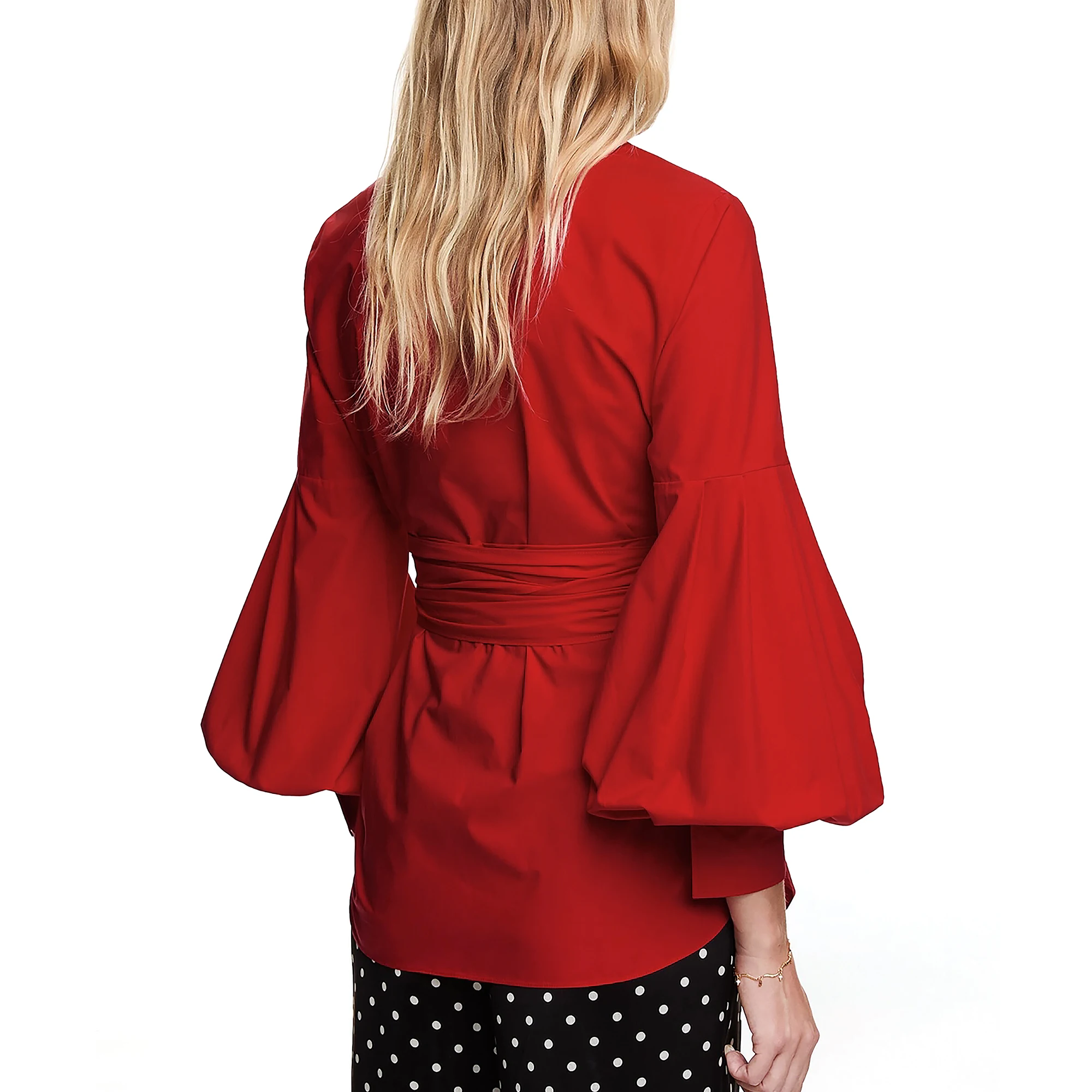 قمصان CHCH النسائية المطرزة: بلوزة أنيقة بأكمام فا...