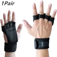1 Pairs Weightlifting Training Gloves for Men Women Fitness Sports Body Building Gymnastics Gym Hand Wrist Palm Protector Gloves 1