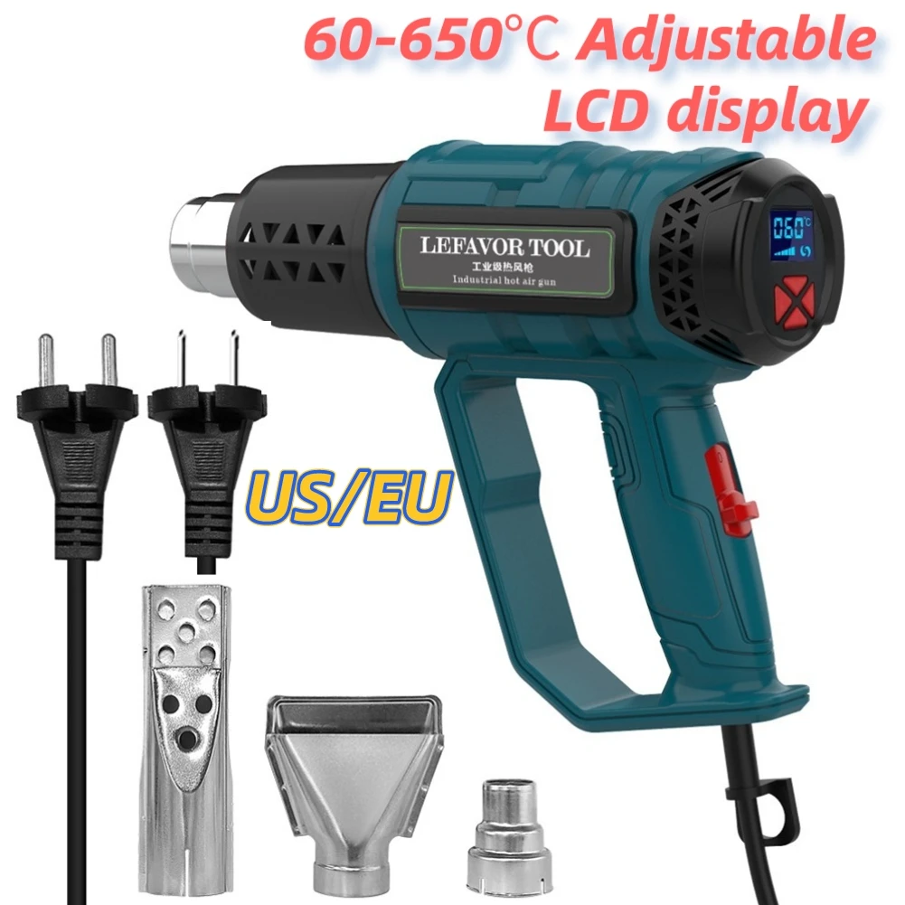 

Heat Gun 2000W 110V US/220V EU Professional Hot Air Gun Thermoregulator Hands-Free Stand Built-in Stripping Paints Soldering