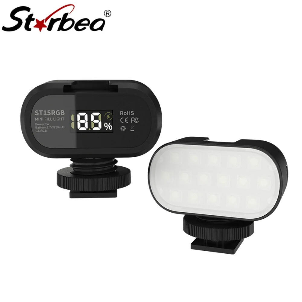 Strbea Mini RGB светодиодный Video светильник 3200K-6500K красочное освещение для фотосъемки vлогов с живым заполнением для смартфона DSLR SLR камеры