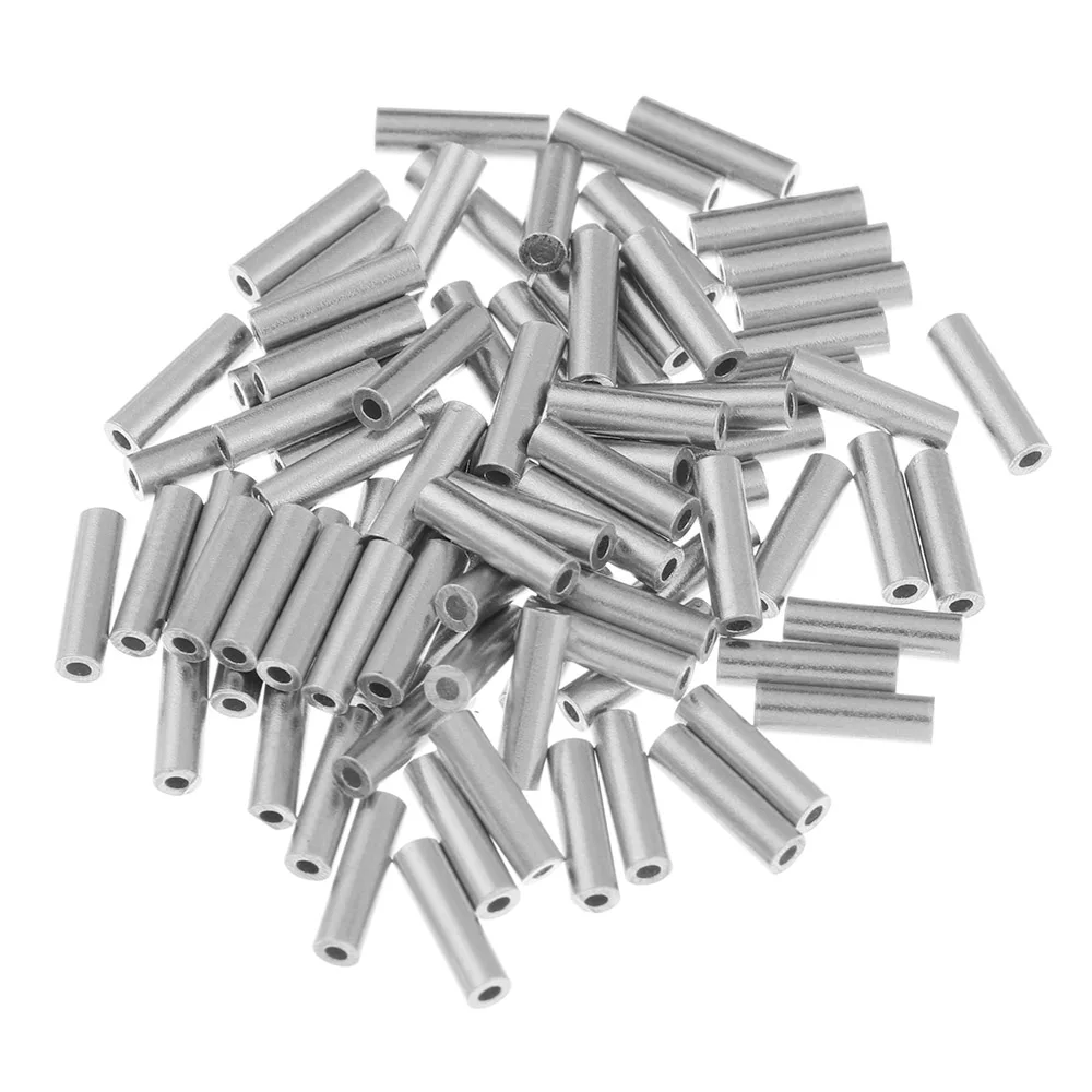 100 Manchons à Sertir Aluminium – 5 Tailles Pour Pêche, Accessoires Ligne, Neuf