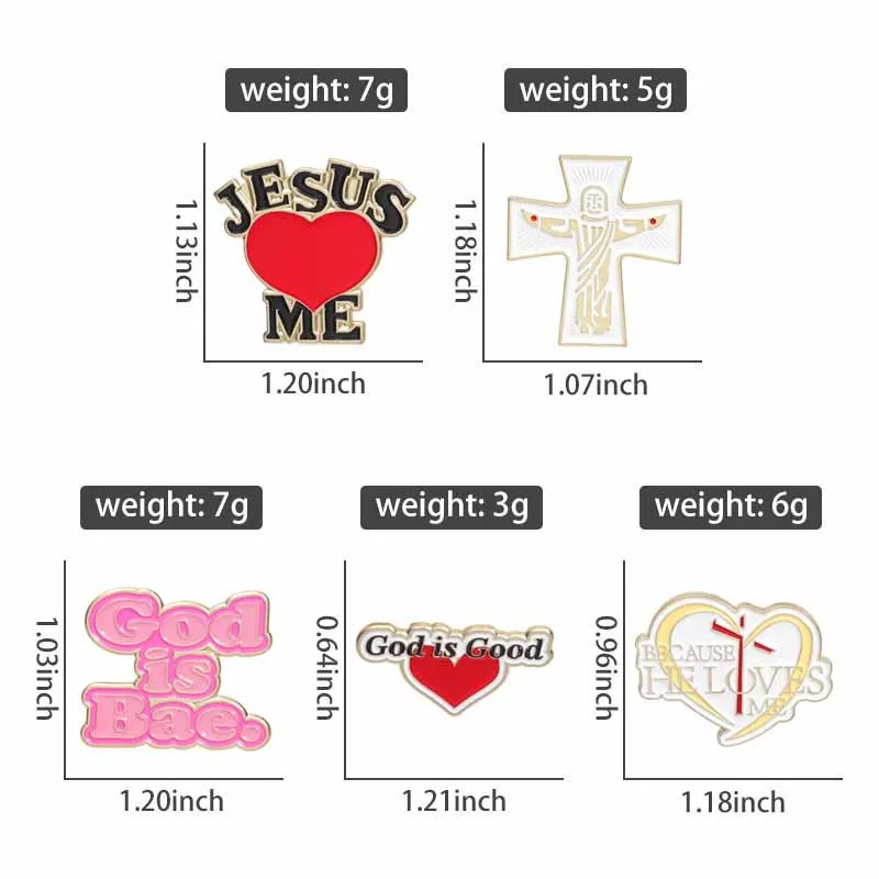Ich fahre mit Jesus Emaille Pins Cartoon Ich bin Kind Gottes Gesegnet Broschen Rucksack Revers Abzeichen Tier Schmuck Geschenke Zubehör – Detail 6