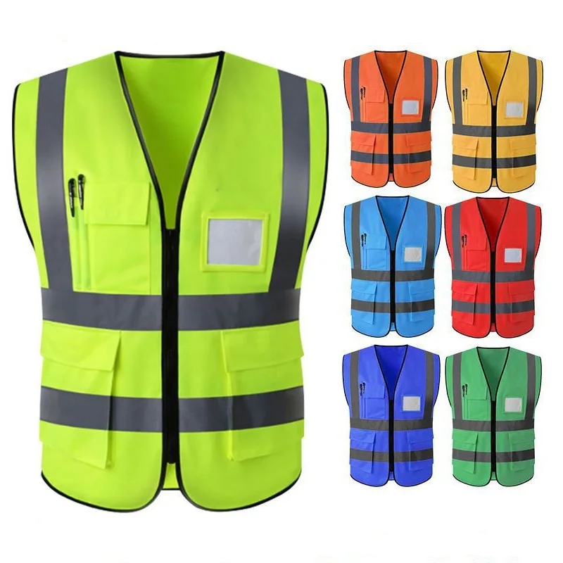 Reflective Safety Vest with Pocket Soft Safe Protective Traffic Clothing Waterproof for Racing Running reflective safety vest